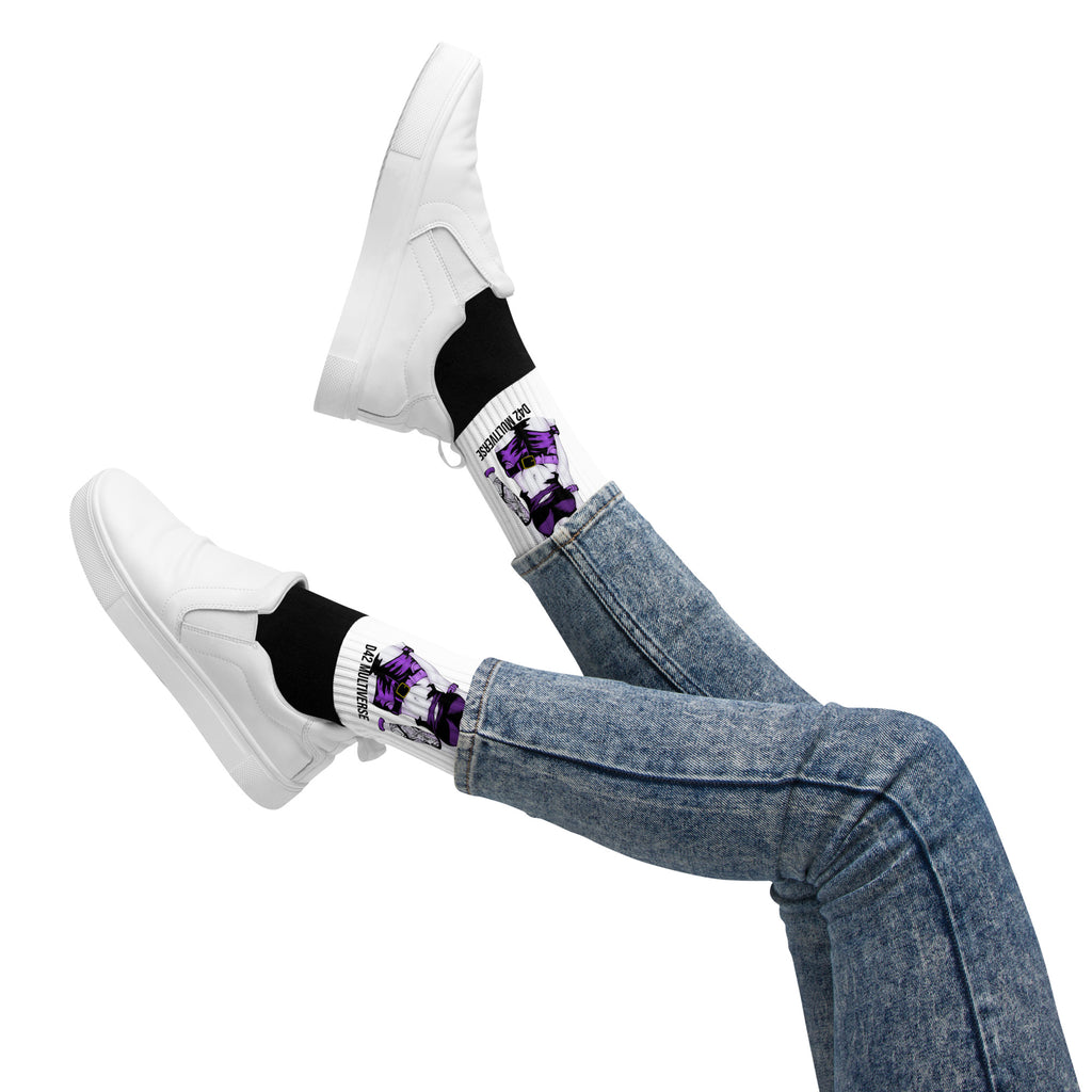 Anime Cyberpunk Catgirl Socken mit schwarzer Sohle als Outfit - D42 Multiverse 