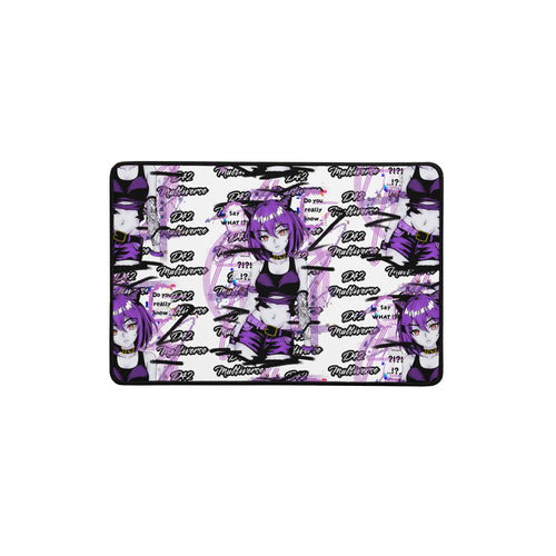 D42 Multiverse - Cyberpunk Anime Catgirl Schreibtischunterlage Gaming Desk Mat lila schwarz pattern 12x18