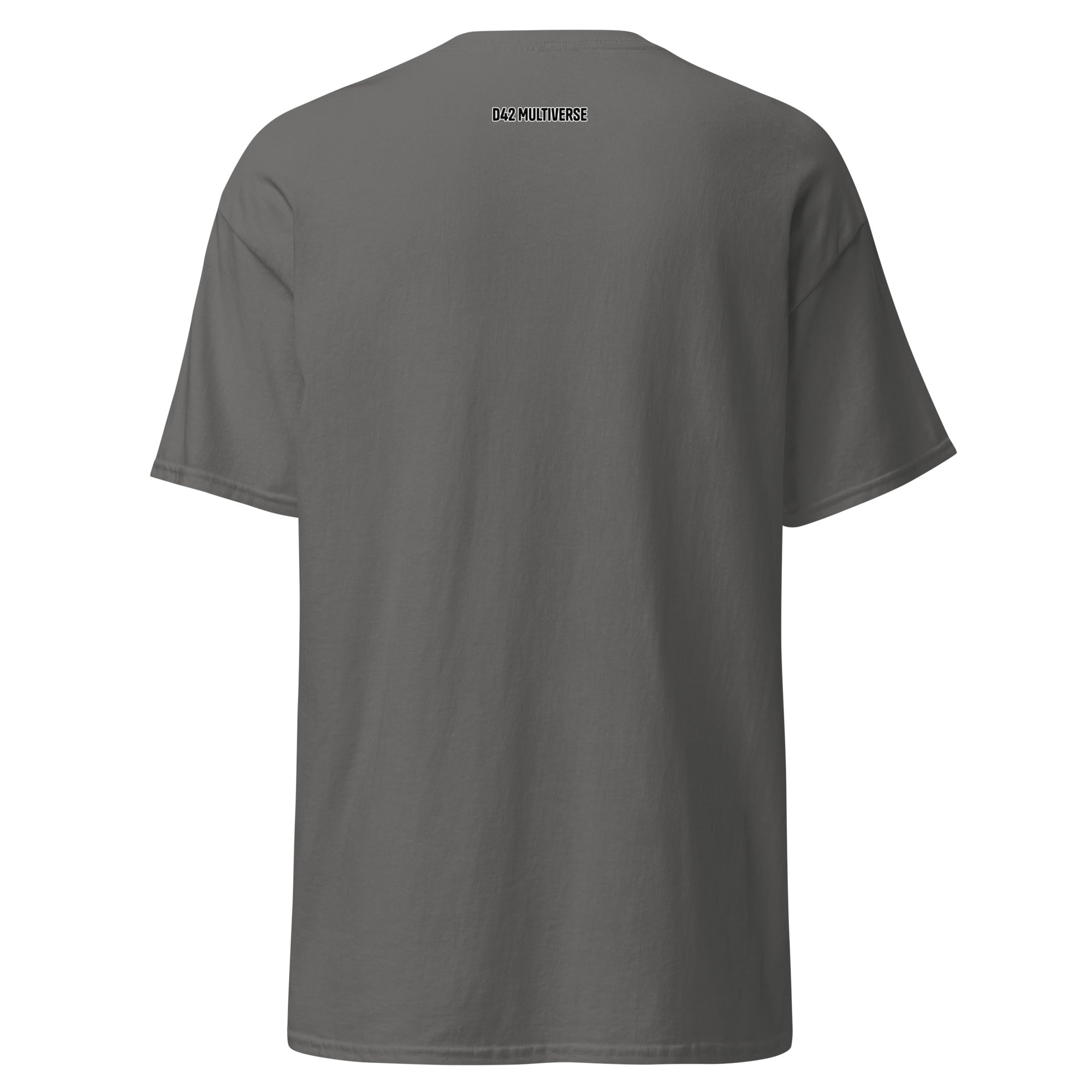 D42 Multiverse Logo Shirt –  Rückansicht in Charcoal | D42 Multiverse