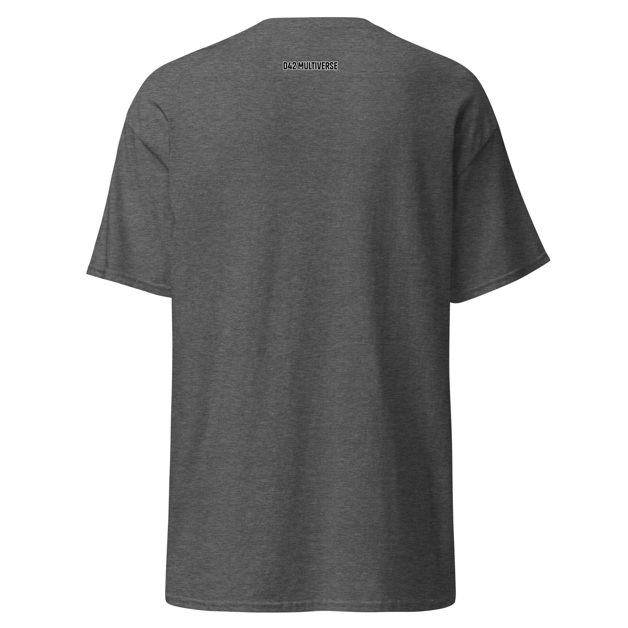 D42 Multiverse Logo Shirt – Rückansicht in Dunkelgrau | D42 Multiverse