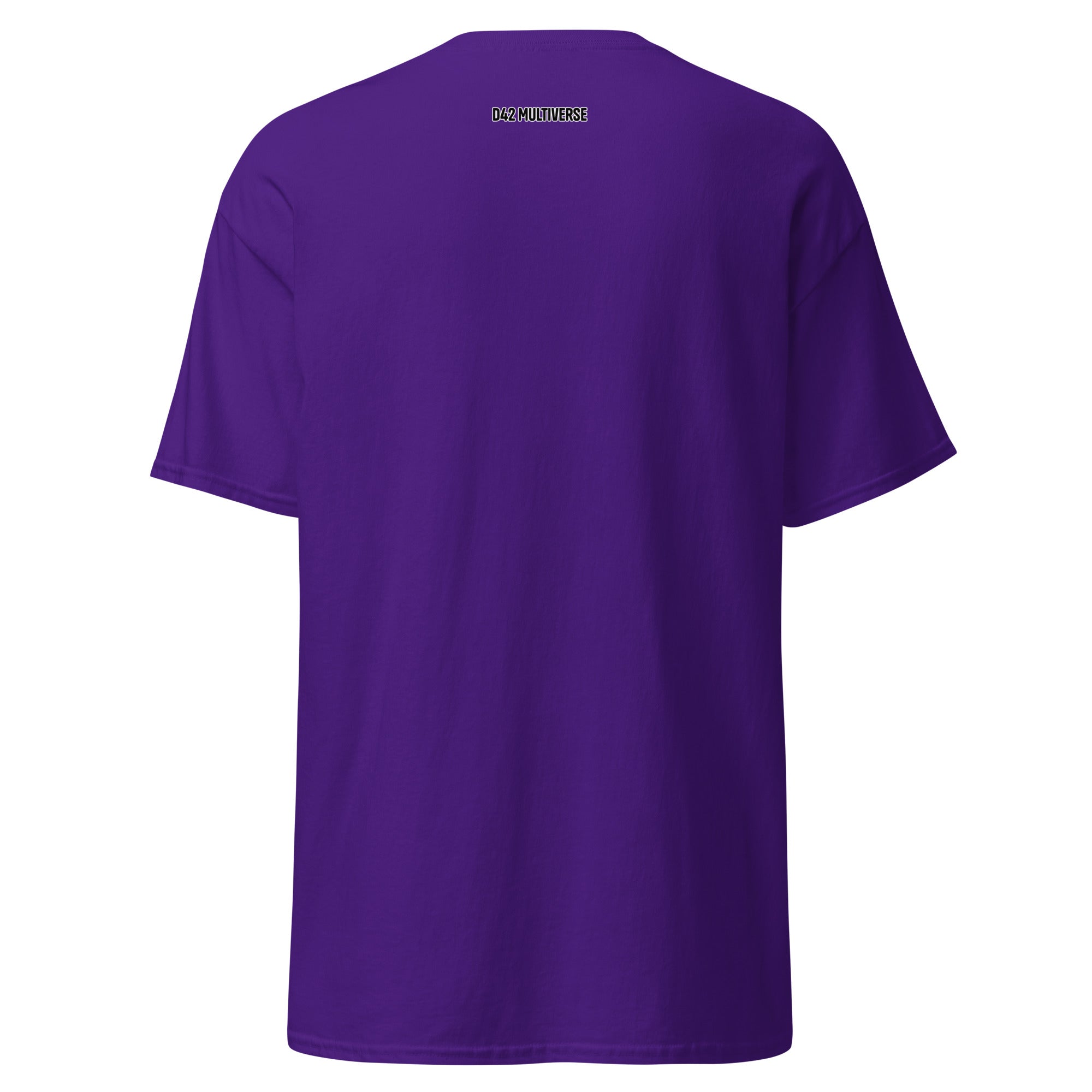 D42 Multiverse Logo Shirt – Rückansicht in Lila | D42 Multiverse