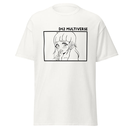 D42 Anime Lolligirl T-Shirt – Weiß, Frontansicht mit Design | D42 Multiverse